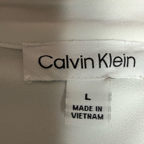 Calvin Klein White Ruffle Front Blouse - Picture 5 of 5